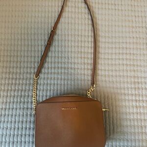 Michael Kors Brown Crossbody Bag with Gold Hardware